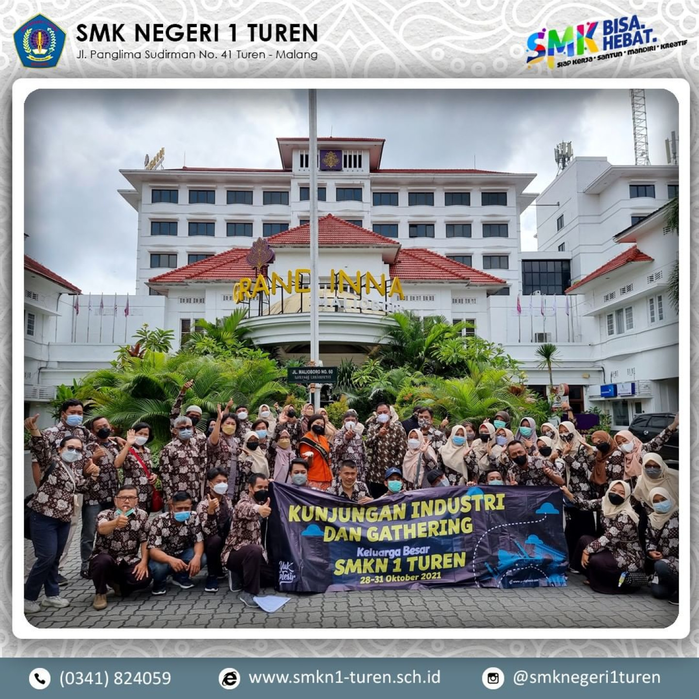 Kunjungan Industri Program Keahlian Tata Boga dan Perhotelan SMK Negeri 1 Turen ke Hotel Grand Inna Malioboro Yogyakarta