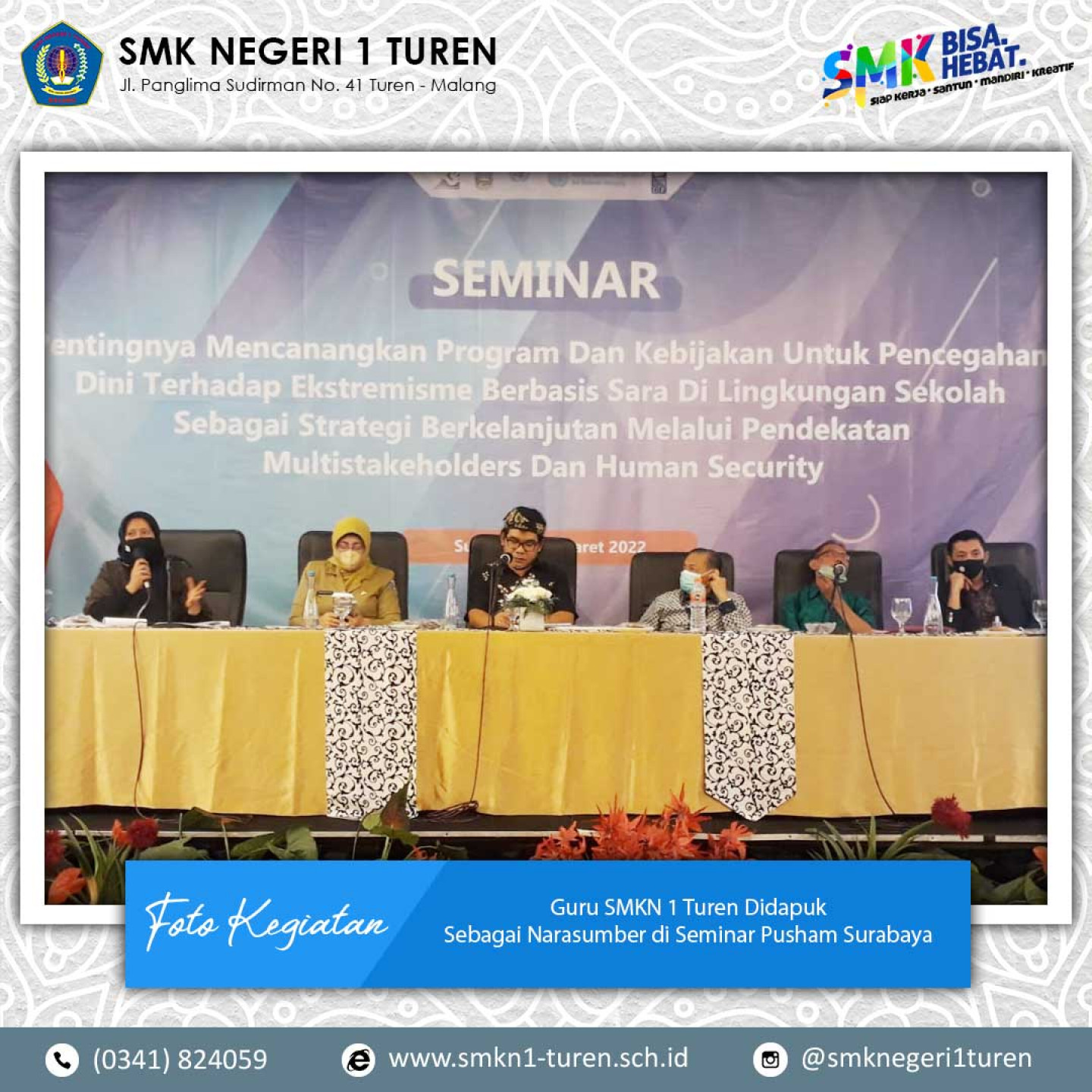 Guru SMKN 1 Turen Didapuk Sebagai Narasumber di Seminar Pusham Surabaya