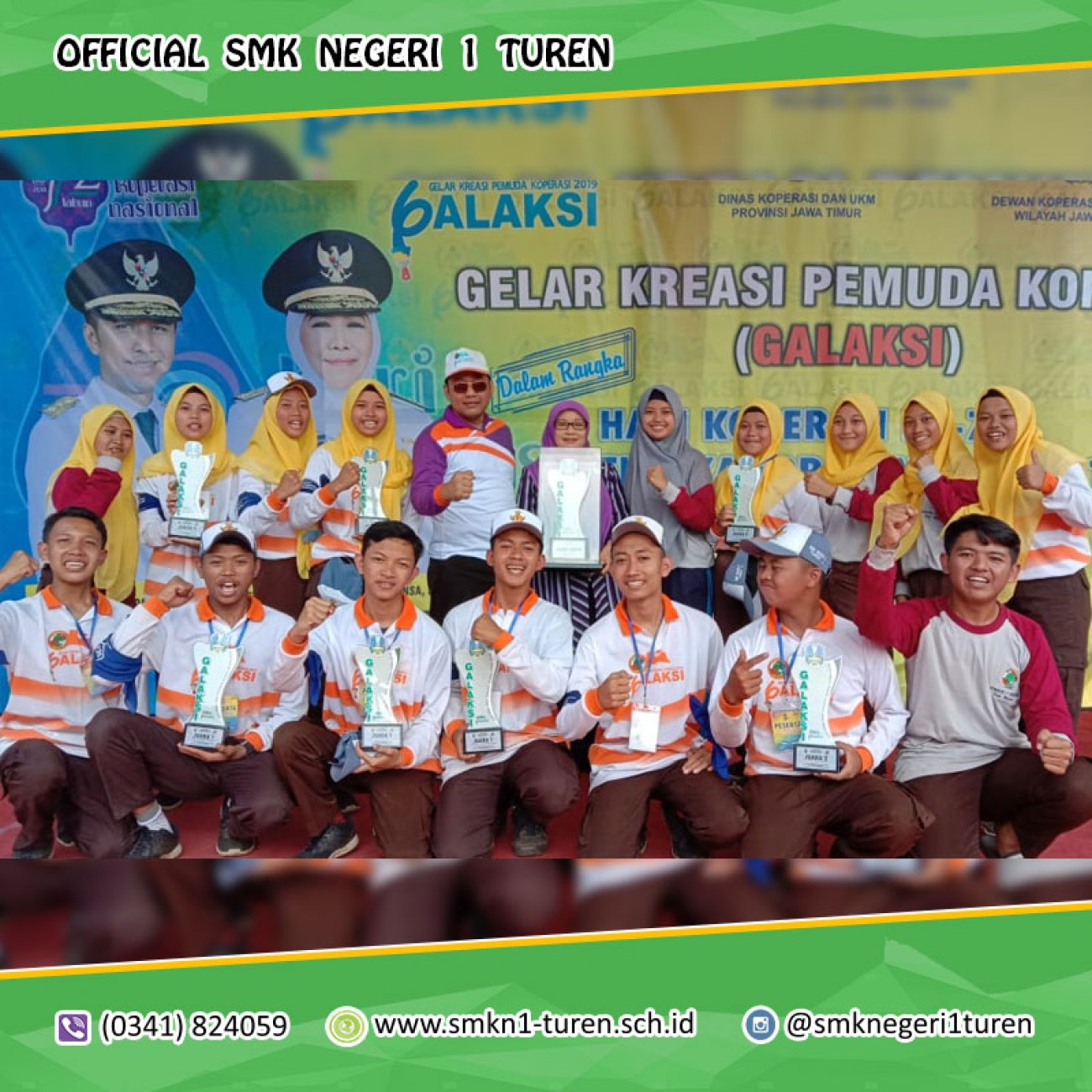 Tim Kopsis SMK Negeri 1 TUREN Meraih JUARA UMUM dan 8 TROPY pada ajang GALAKSI 2019 Tingkat Provinsi Jawa Timur