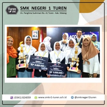 Tim Akuntansi SMKN 1 Turen berhasil meraih juara 1 dan 2 dalam Accounting Fair 2019 tingkat Nasional