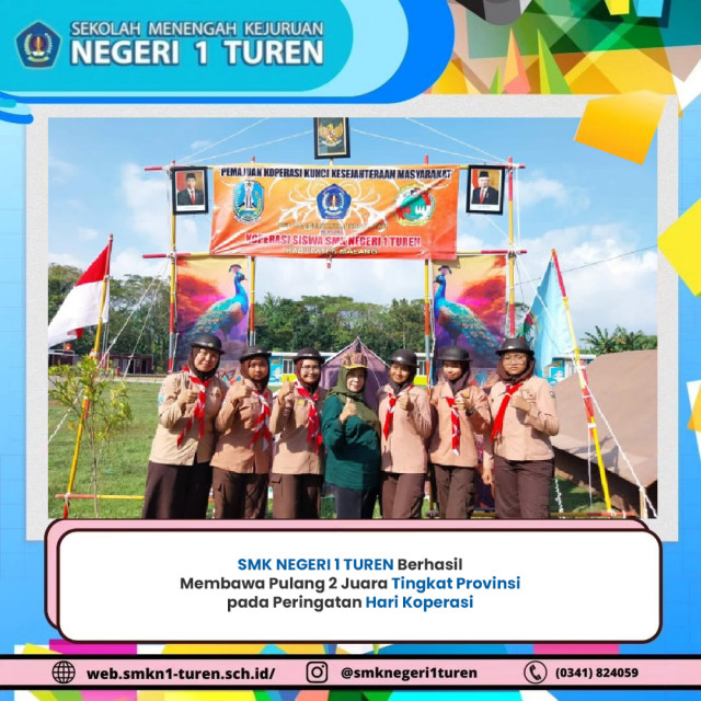 SMKN 1 Turen Berhasil Membawa Pulang 2 Juara Tingkat Provinsi pada Peringatan Hari Koperasi Tahun 2023