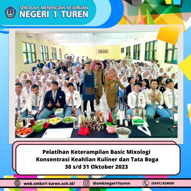 Pelatihan Keterampilan Basic Mixologi Berlangsung Meriah di SMKN 1 Turen