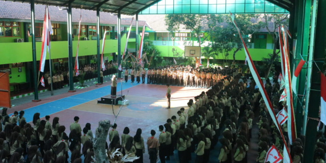 Hari Pramuka ke-64 SMK Negeri 1 Turen Semangat Kolaborasi dan Ketahanan Bangsa