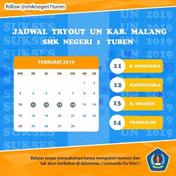 Jadwal Tryout UN MKKS Kab. Malang 2019