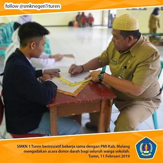 SMKN 1 Turen Gelar Donor Darah 2019 Bersama PMI