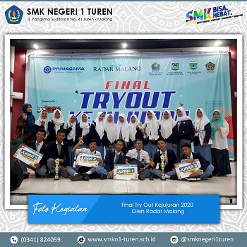 SMKN 1 Turen Menjuarai Tryout Kejujuran 2020